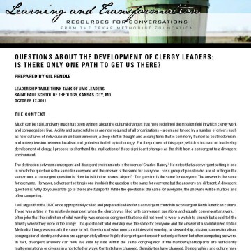 Questions About the Development of Clergy Leaders